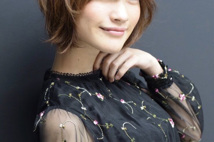 大人ショートボブ ボブウルフ マロンベージュ 20代30代40代