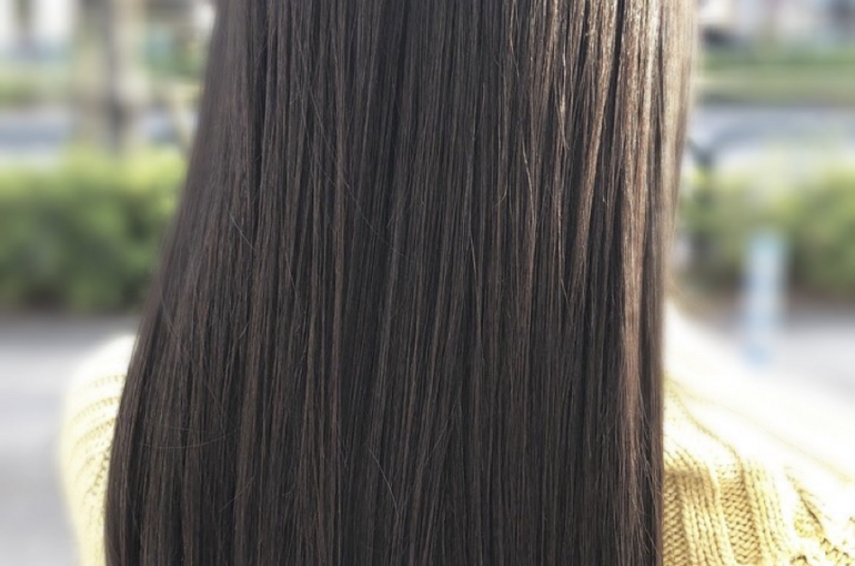 大人可愛い 艶髪ロングストレート 縮毛矯正　西