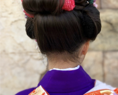 七五三 お団子 シニヨンアレンジ 二次会 結婚式