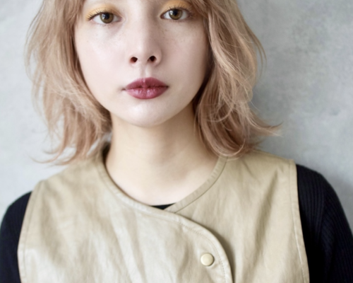 大人かわいい 上品 ミディアム ひし形ショートボブ