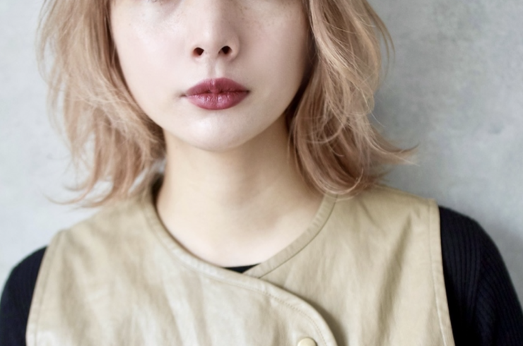 大人かわいい 上品 ミディアム ひし形ショートボブ