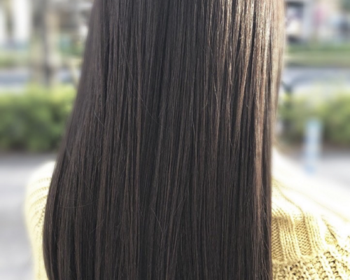 大人可愛い 艶髪ロングストレート 縮毛矯正　西