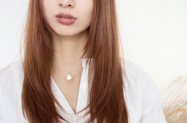 髪質改善 大人可愛いストレートロング:こなれピンク