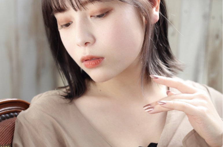 ぷっっとボブ ネオシースルーバング×マロンベージュカラー